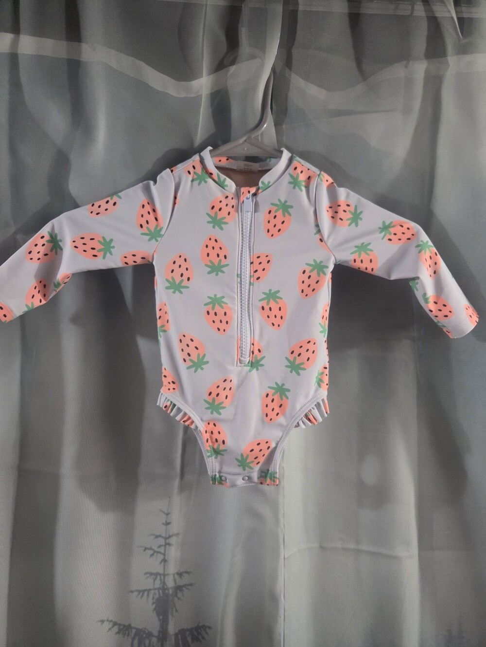 Old Navy Infant White One-Piece Swimsuit with Strawberries